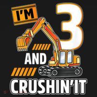 Kids 3 Year Old Vehicles Construction Excavator Birthday 3rd Mousepad thumb 1