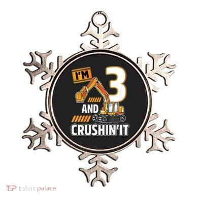 Kids 3 Year Old Vehicles Construction Excavator Birthday 3rd Ornament