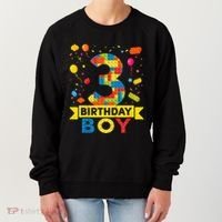 Kids 3 Year Old Building Blocks 3rd Birthday Boy Women's Sweatshirt thumb 0