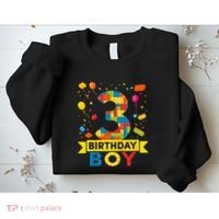 Kids 3 Year Old Building Blocks 3rd Birthday Boy Sweatshirt thumb 2
