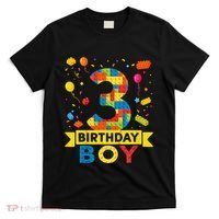 Kids 3 Year Old Building Blocks 3rd Birthday Boy T-Shirt thumb 0