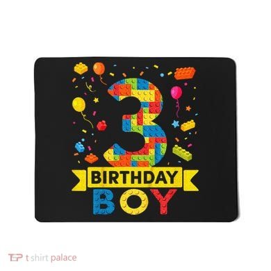 Kids 3 Year Old Building Blocks 3rd Birthday Boy Mousepad