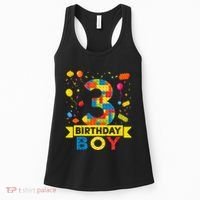 Kids 3 Year Old Building Blocks 3rd Birthday Boy Women's Tank Top thumb 0