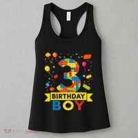 Kids 3 Year Old Building Blocks 3rd Birthday Boy Women's Tank Top thumb 3