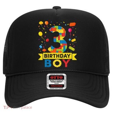 Kids 3 Year Old Building Blocks 3rd Birthday Boy Hat