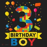 Kids 3 Year Old Building Blocks 3rd Birthday Boy Hat thumb 2