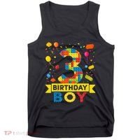 Kids 3 Year Old Building Blocks 3rd Birthday Boy Tank Top thumb 0
