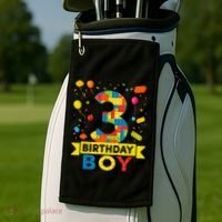 Kids 3 Year Old Building Blocks 3rd Birthday Boy Golf Towel thumb 2