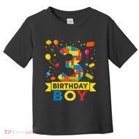 Kids 3 Year Old Building Blocks 3rd Birthday Boy Toddler T-Shirt thumb 0