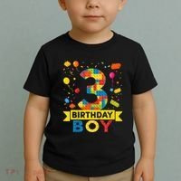 Kids 3 Year Old Building Blocks 3rd Birthday Boy Toddler T-Shirt thumb 2