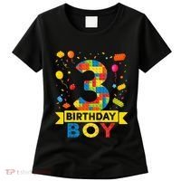 Kids 3 Year Old Building Blocks 3rd Birthday Boy Women's T-Shirt thumb 0