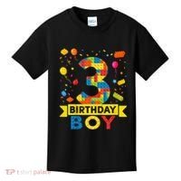 Kids 3 Year Old Building Blocks 3rd Birthday Boy Kids T-Shirt thumb 0
