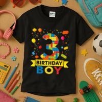 Kids 3 Year Old Building Blocks 3rd Birthday Boy Kids T-Shirt thumb 3