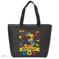 Kids 3 Year Old Building Blocks 3rd Birthday Boy Tote Bag thumb 0