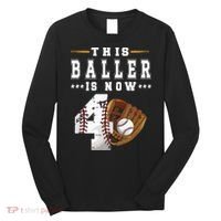 Kids 4th Birthday Baseball Boy Four Year Old Baseball Player Long Sleeve Shirt thumb 0