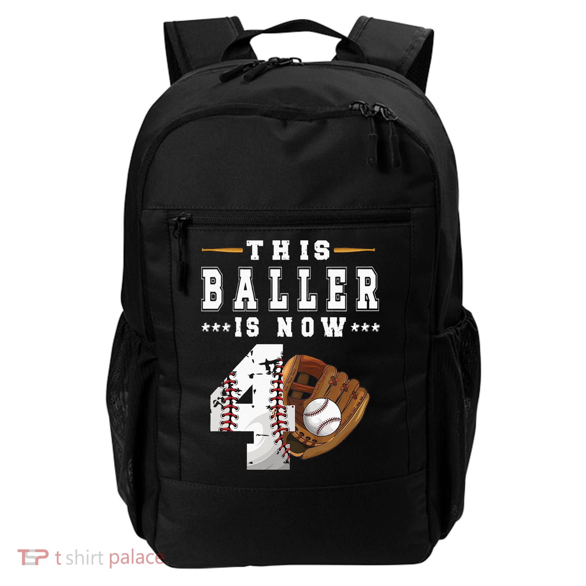 Kids 4th Birthday Baseball Boy Four Year Old Baseball Player Backpack