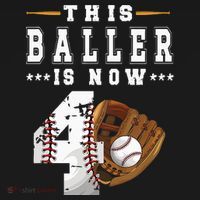 Kids 4th Birthday Baseball Boy Four Year Old Baseball Player Mousepad thumb 1