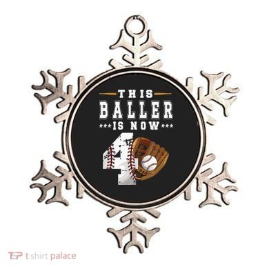 Kids 4th Birthday Baseball Boy Four Year Old Baseball Player Ornament