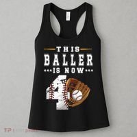 Kids 4th Birthday Baseball Boy Four Year Old Baseball Player Women's Tank Top thumb 3