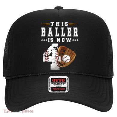 Kids 4th Birthday Baseball Boy Four Year Old Baseball Player Hat