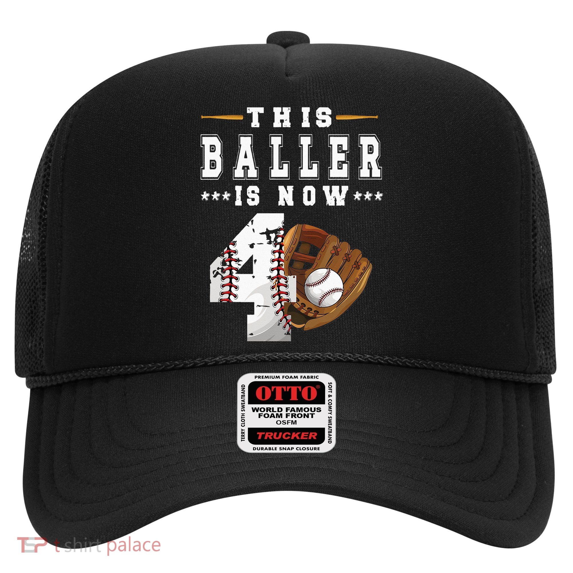 Kids 4th Birthday Baseball Boy Four Year Old Baseball Player Hat