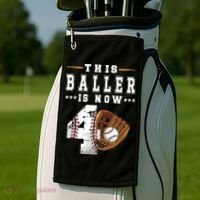 Kids 4th Birthday Baseball Boy Four Year Old Baseball Player Golf Towel thumb 2