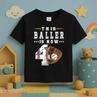 Kids 4th Birthday Baseball Boy Four Year Old Baseball Player Toddler T-Shirt thumb 3