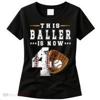 Kids 4th Birthday Baseball Boy Four Year Old Baseball Player Women's T-Shirt thumb 0