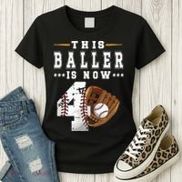 Kids 4th Birthday Baseball Boy Four Year Old Baseball Player Women's T-Shirt thumb 3