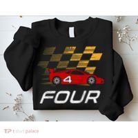 Kids 4th Birthday Race Car I Funny Four Years Old Boys Sweatshirt thumb 2