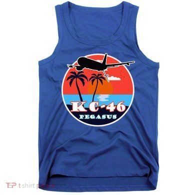 KC 46 Pegasus Vintage Tropical Sunset Air Refueling Tank Top