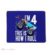Kids 4 Year Old 4th Birthday Boy Monster Truck Car Mousepad thumb 0