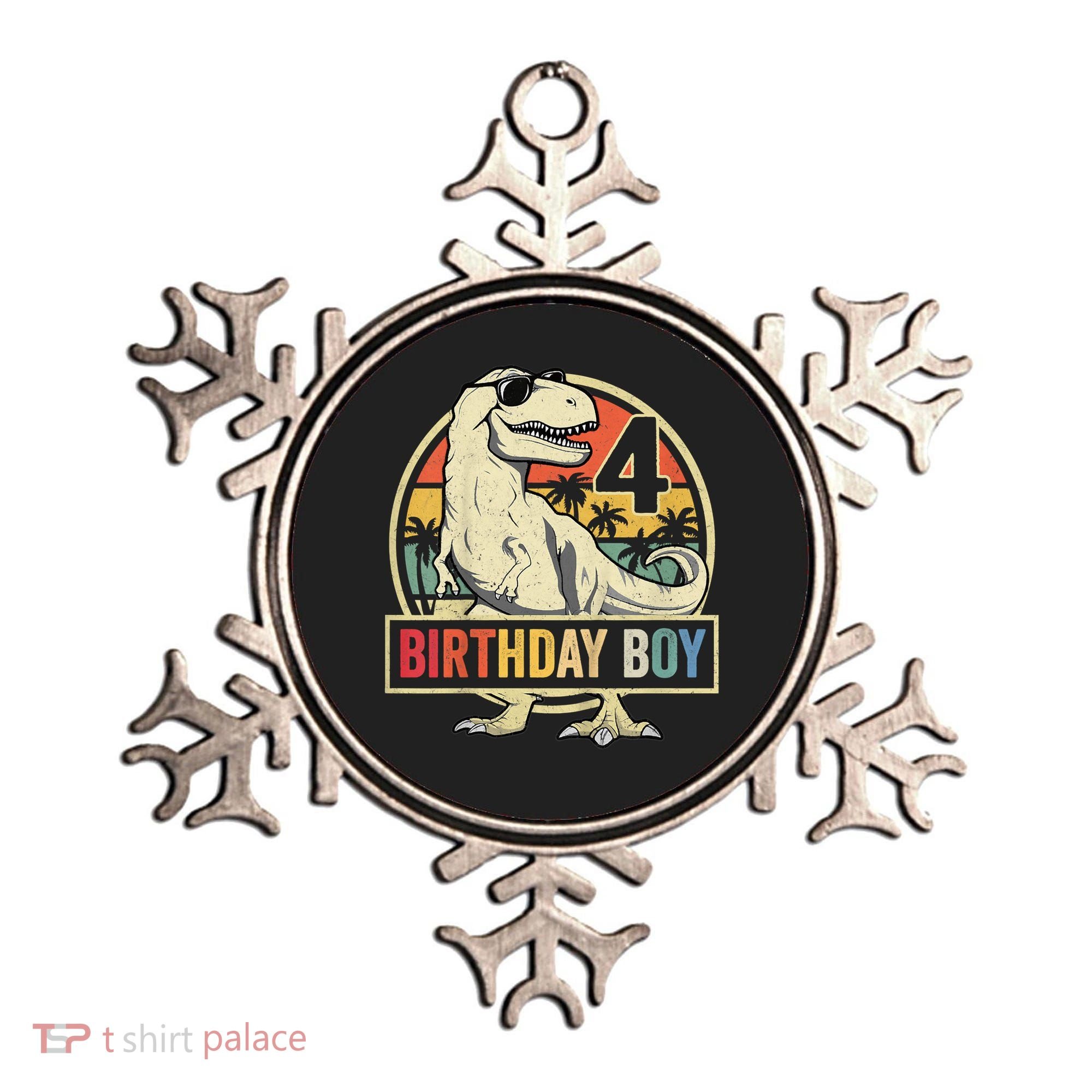 Kids 4 Year Old Shirt 4th Birthday Boy T Rex Dinosaur Ornament