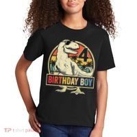 Kids 4 Year Old Shirt 4th Birthday Boy T Rex Dinosaur Kids T-Shirt thumb 2