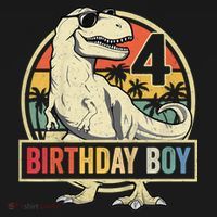 Kids 4 Year Old Shirt 4th Birthday Boy T Rex Dinosaur Tote Bag thumb 4