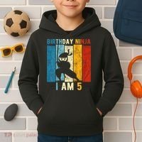 K.i.d.s 5th Birthday Ninja 5 Year Old Birthday Kids Hoodie thumb 2