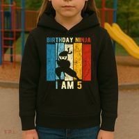 K.i.d.s 5th Birthday Ninja 5 Year Old Birthday Kids Hoodie thumb 3