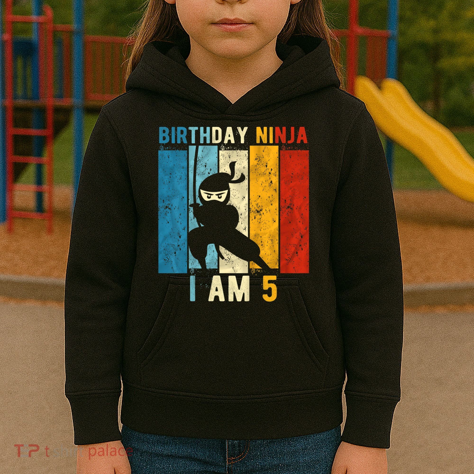 K.i.d.s 5th Birthday Ninja 5 Year Old Birthday Kids Hoodie