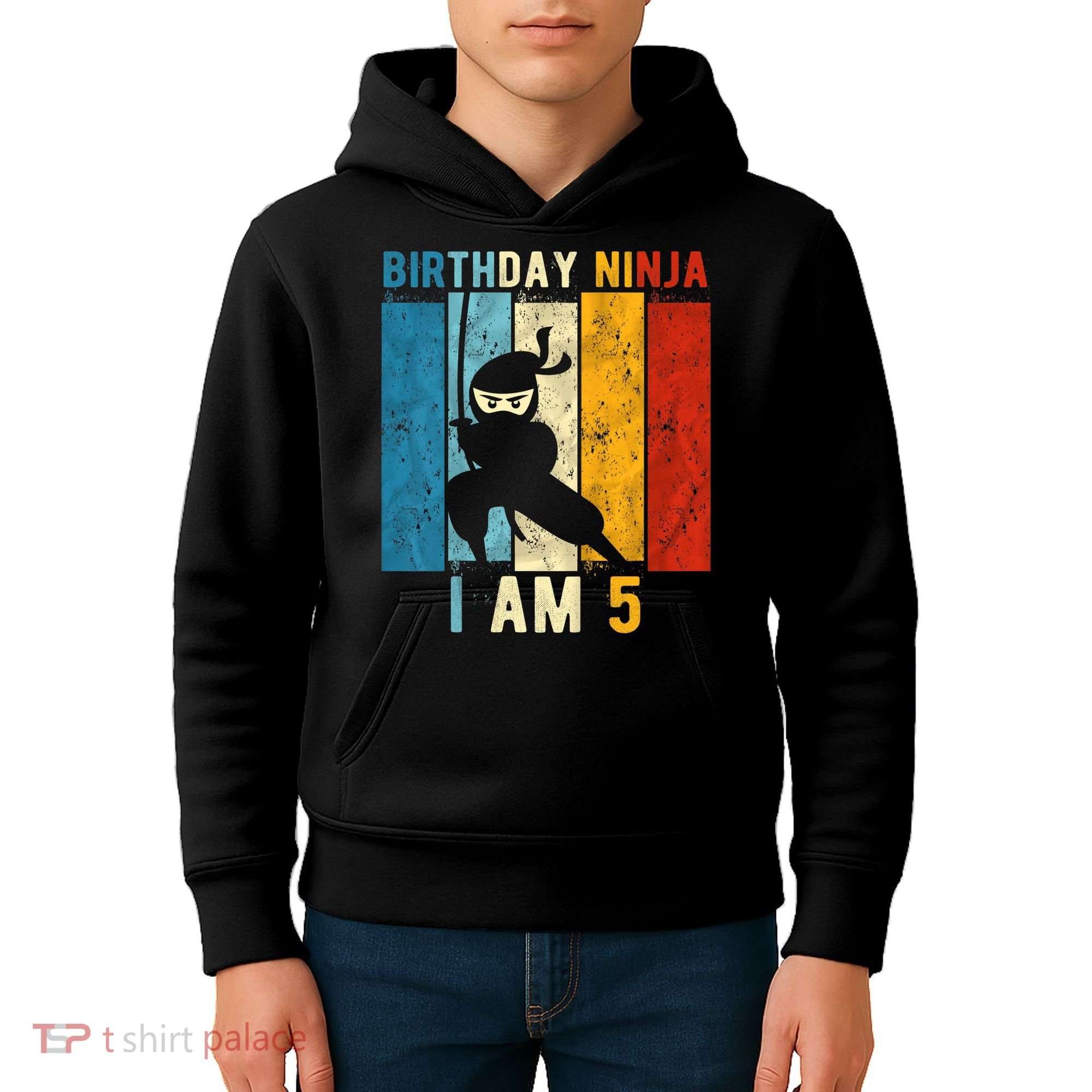 K.i.d.s 5th Birthday Ninja 5 Year Old Birthday Kids Hoodie