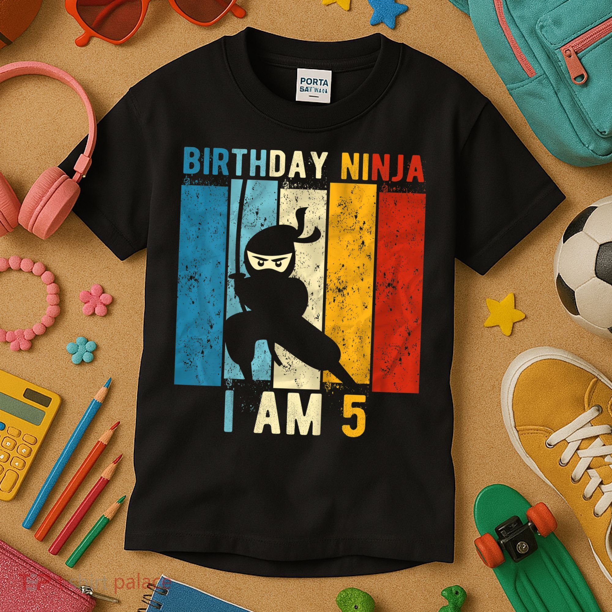 K.i.d.s 5th Birthday Ninja 5 Year Old Birthday Kids T-Shirt