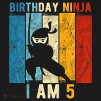 K.i.d.s 5th Birthday Ninja 5 Year Old Birthday Kids T-Shirt thumb 4