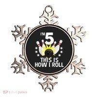 Kids 5 Year Old Bowling Birthday Party How I Roll 5th Ornament thumb 0