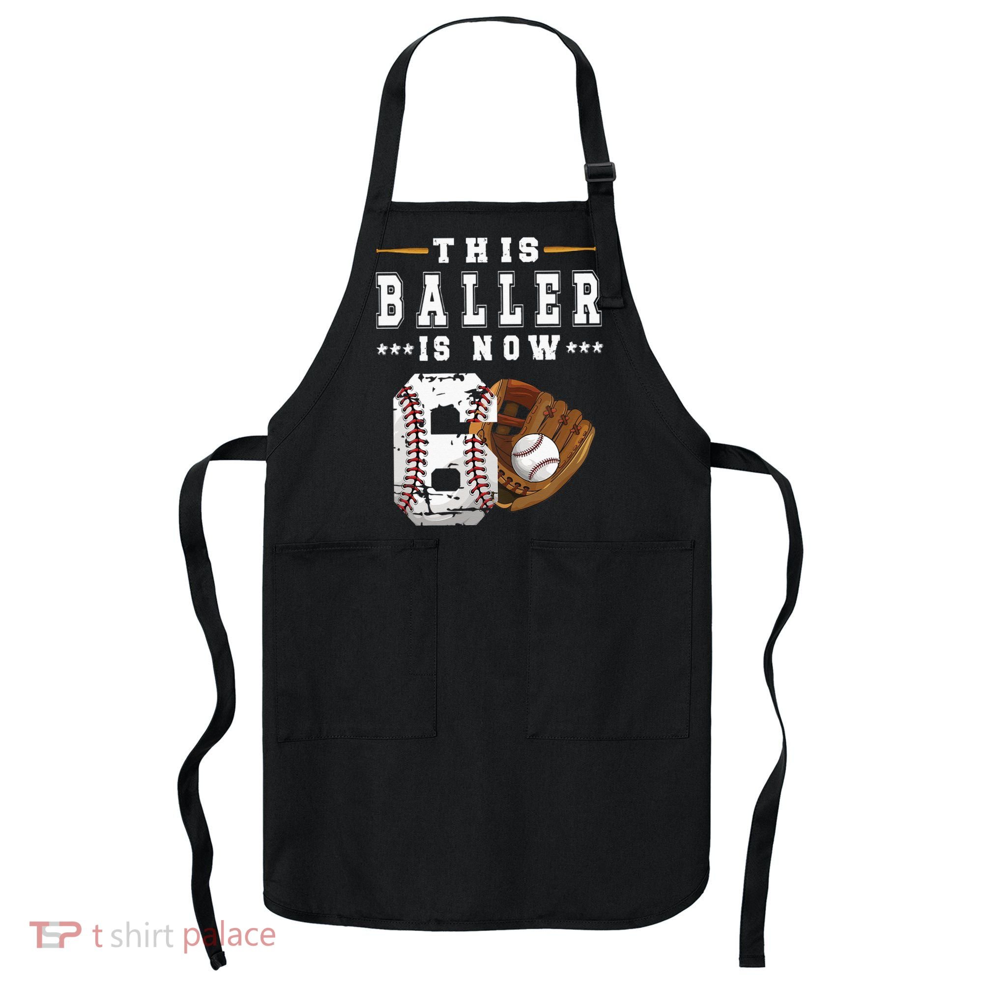 Kids 6th Birthday Baseball Boy Six Year Old Baseball Player Apron