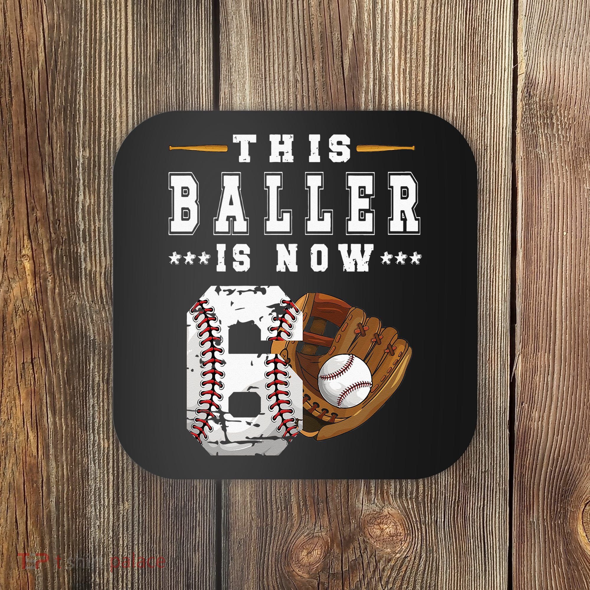 Kids 6th Birthday Baseball Boy Six Year Old Baseball Player Coaster