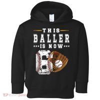 Kids 6th Birthday Baseball Boy Six Year Old Baseball Player Toddler Hoodie thumb 0