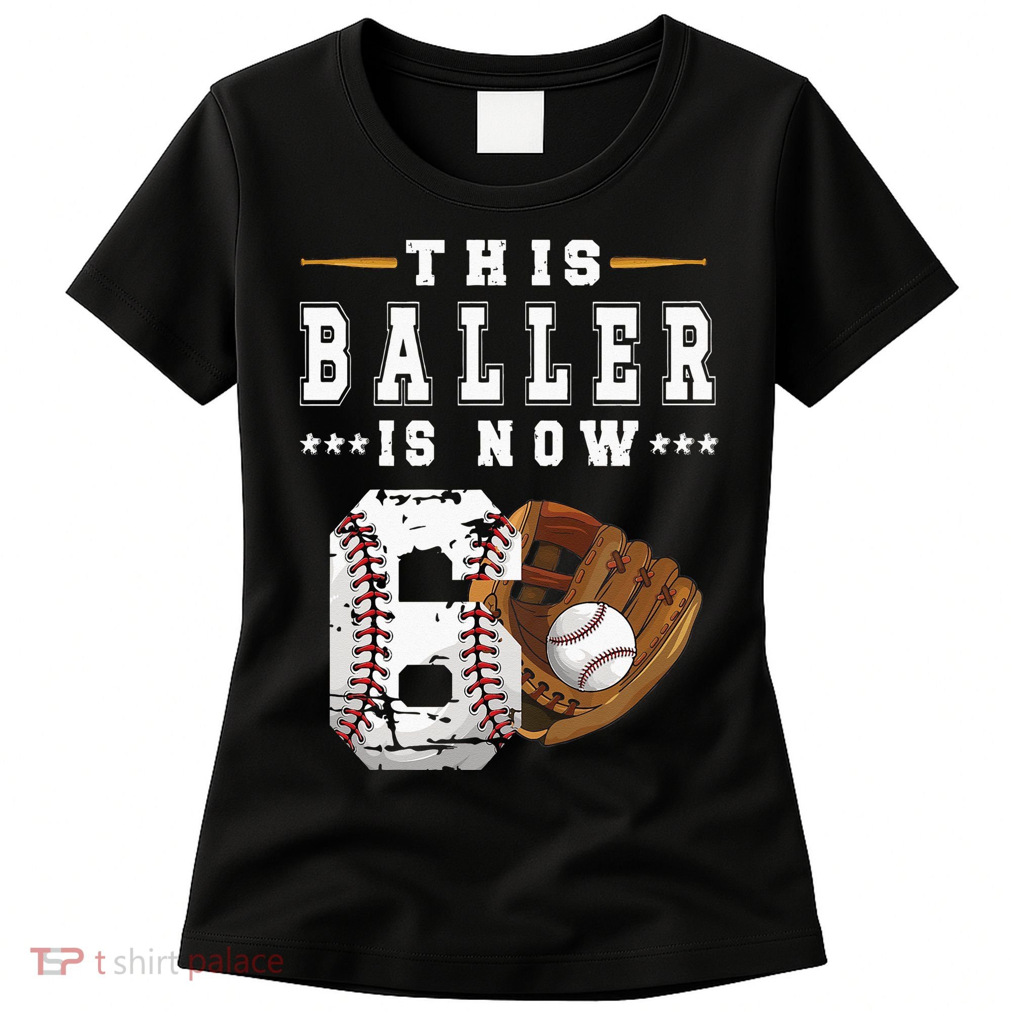 Kids 6th Birthday Baseball Boy Six Year Old Baseball Player Women's T-Shirt