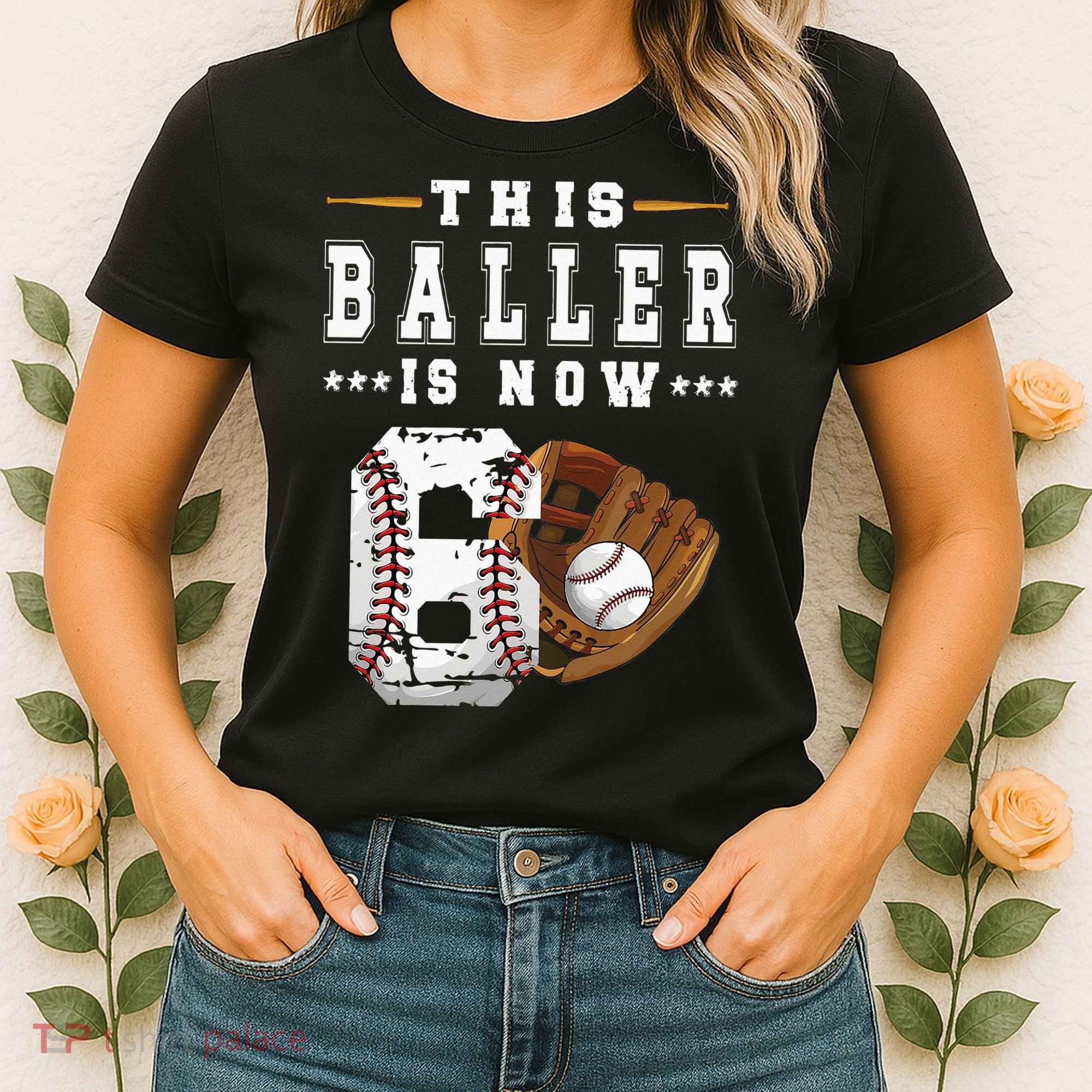 Kids 6th Birthday Baseball Boy Six Year Old Baseball Player Women's T-Shirt