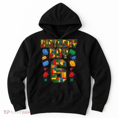 Kids 6th Birthday Master Builder 6 Years Old Block Building Hoodie