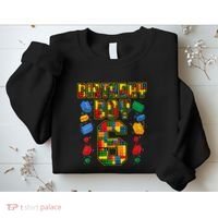 Kids 6th Birthday Master Builder 6 Years Old Block Building Sweatshirt thumb 2