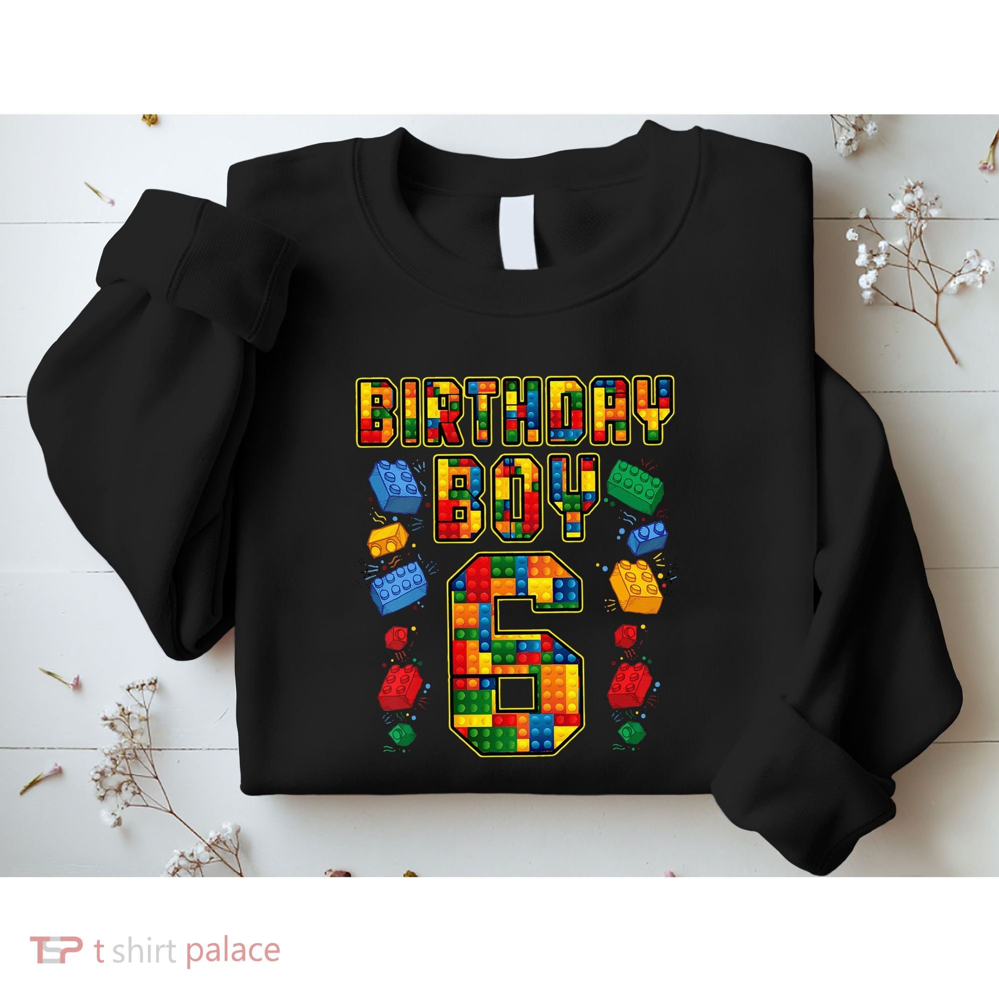 Kids 6th Birthday Master Builder 6 Years Old Block Building Sweatshirt